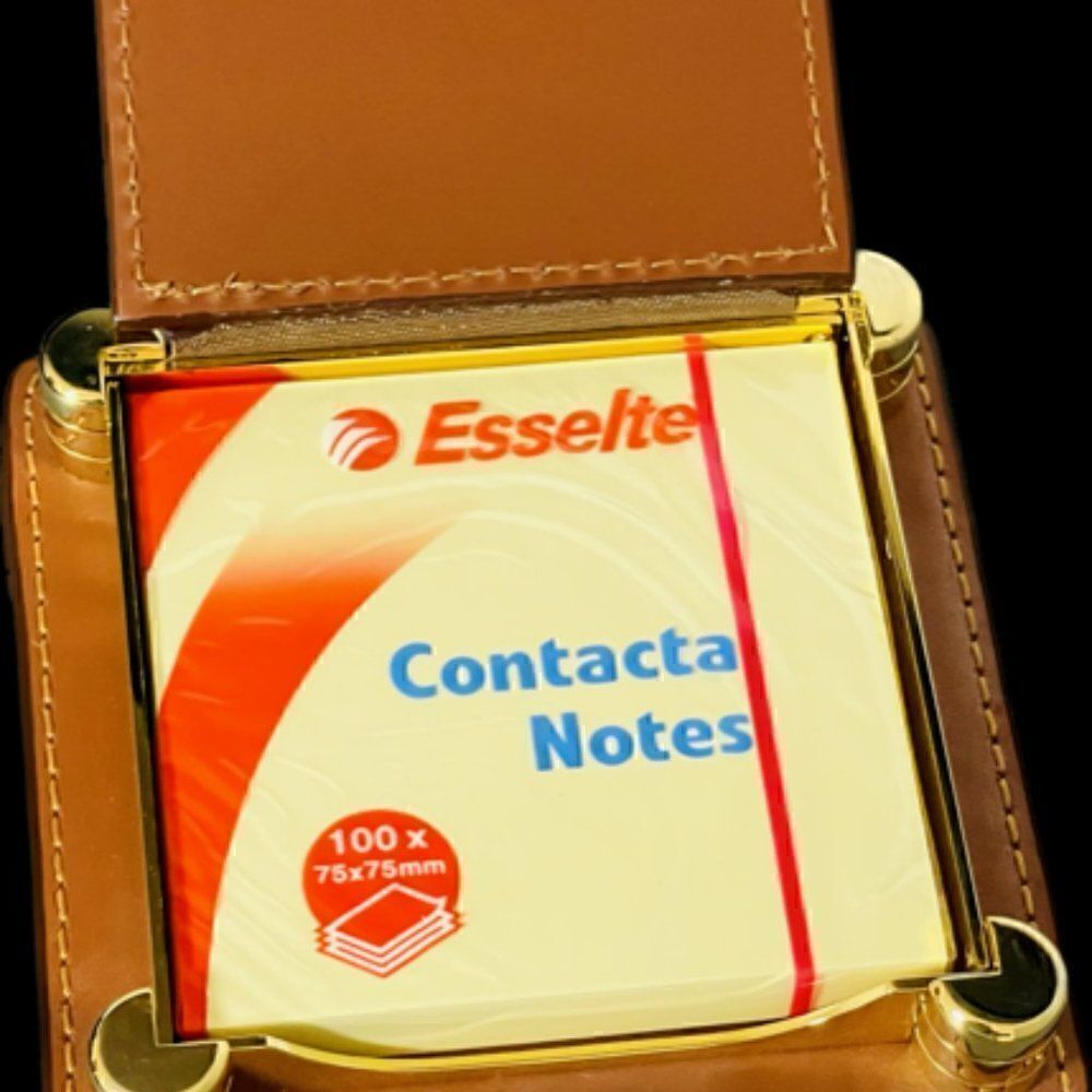 Leather Post it not holder 3" x 3" New in Box New in Box.